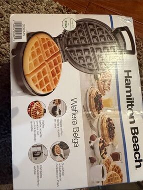 Hamilton Beach Black and Silver Belgian Waffle Maker